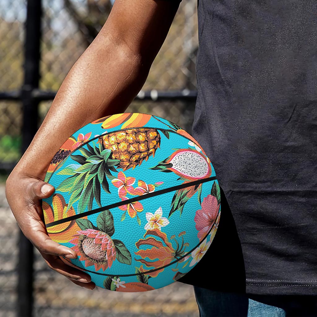 Vintage Tropical Fruits Pattern Print Basketball