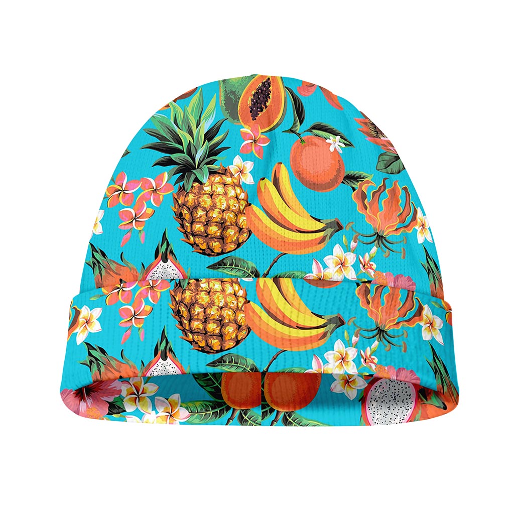 Vintage Tropical Fruits Pattern Print Beanie