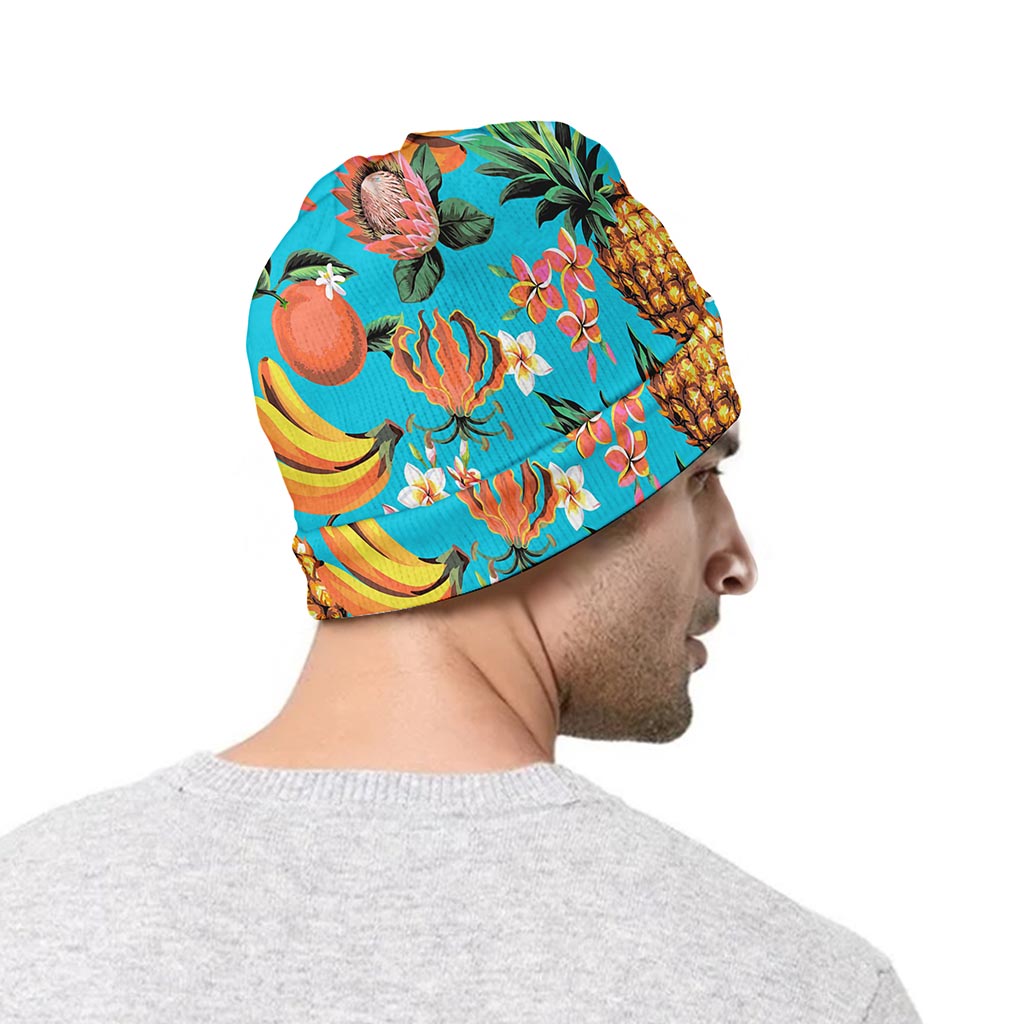 Vintage Tropical Fruits Pattern Print Beanie