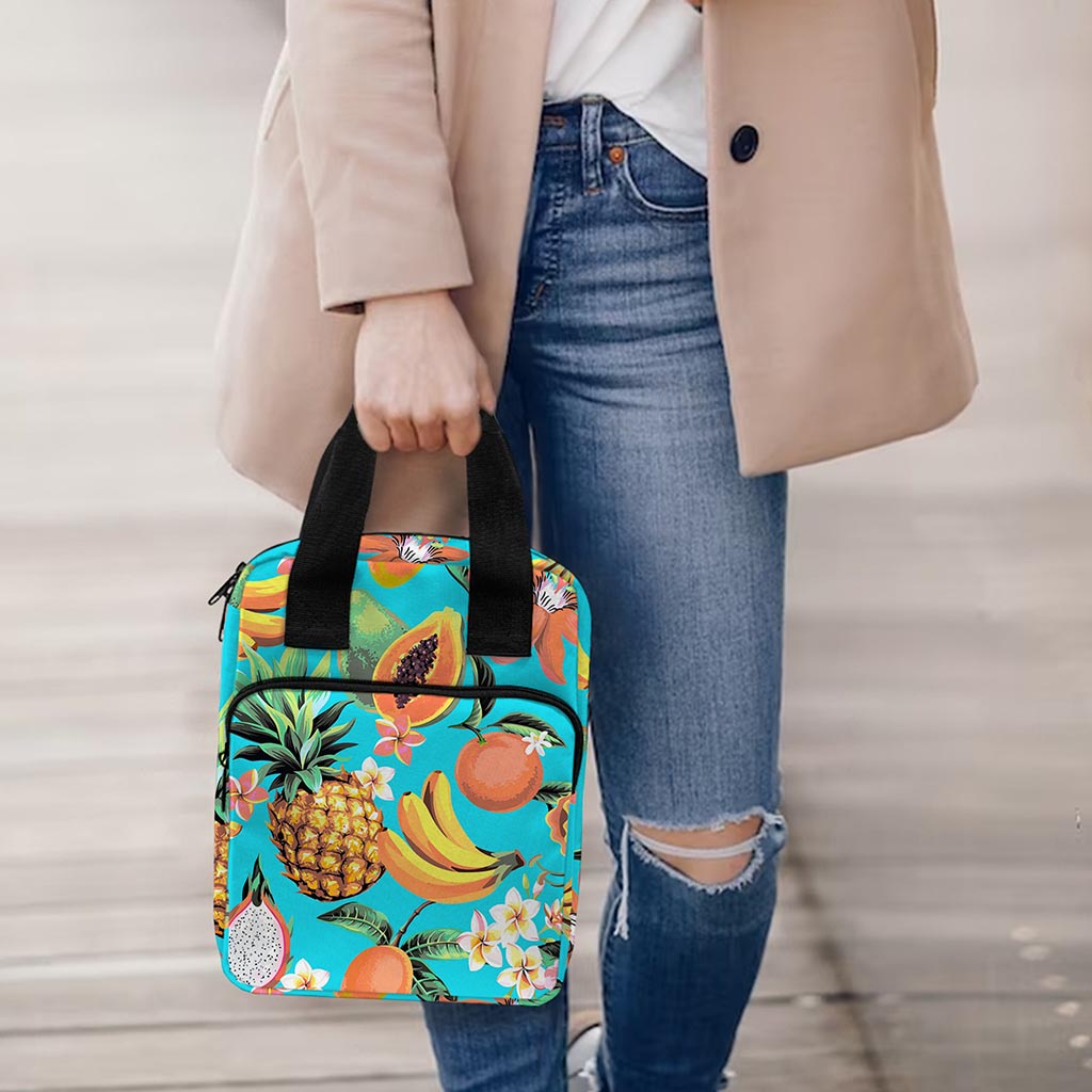 Vintage Tropical Fruits Pattern Print Bible Tote Bag