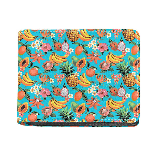 Vintage Tropical Fruits Pattern Print Bifold Wallet