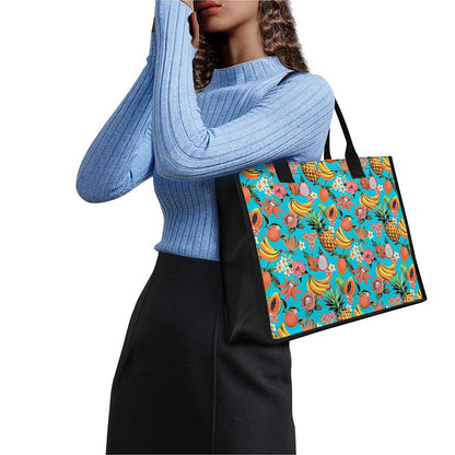 Vintage Tropical Fruits Pattern Print Canvas Tote Bag