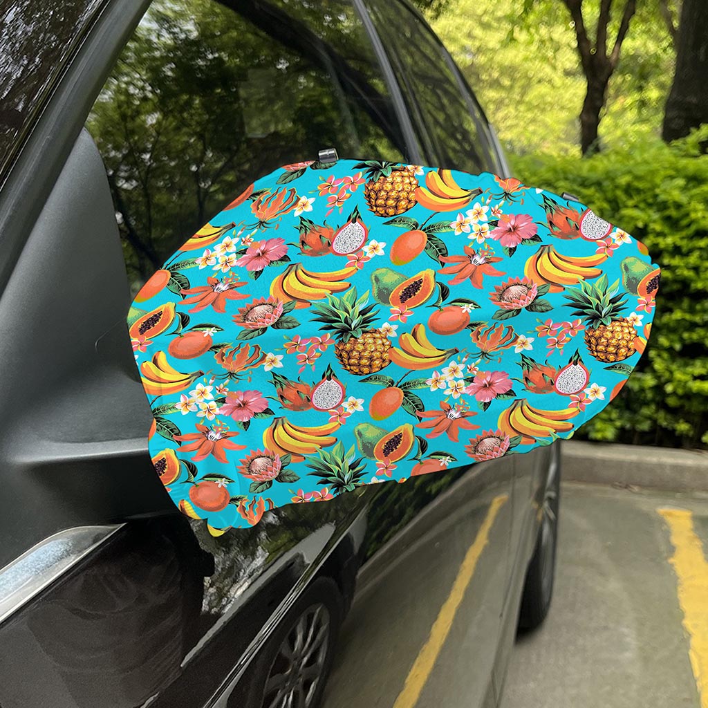 Vintage Tropical Fruits Pattern Print Car Side Mirror Covers