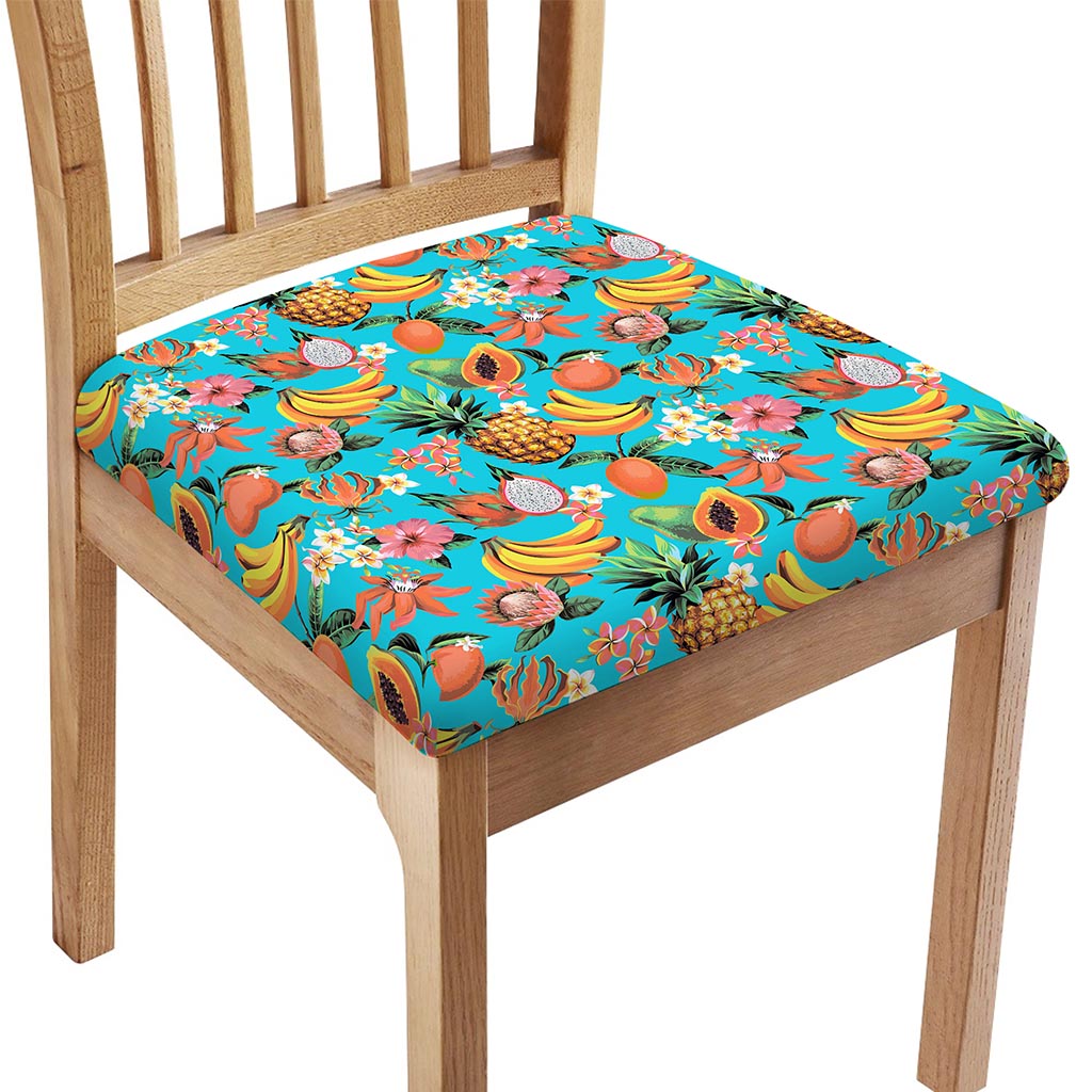 Vintage Tropical Fruits Pattern Print Chair Cushion Cover