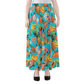 Vintage Tropical Fruits Pattern Print Chiffon Maxi Skirt