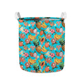 Vintage Tropical Fruits Pattern Print Collapsible Laundry Basket