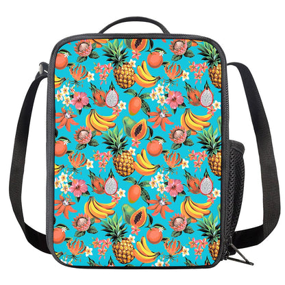 Vintage Tropical Fruits Pattern Print Crossbody Lunch Bag