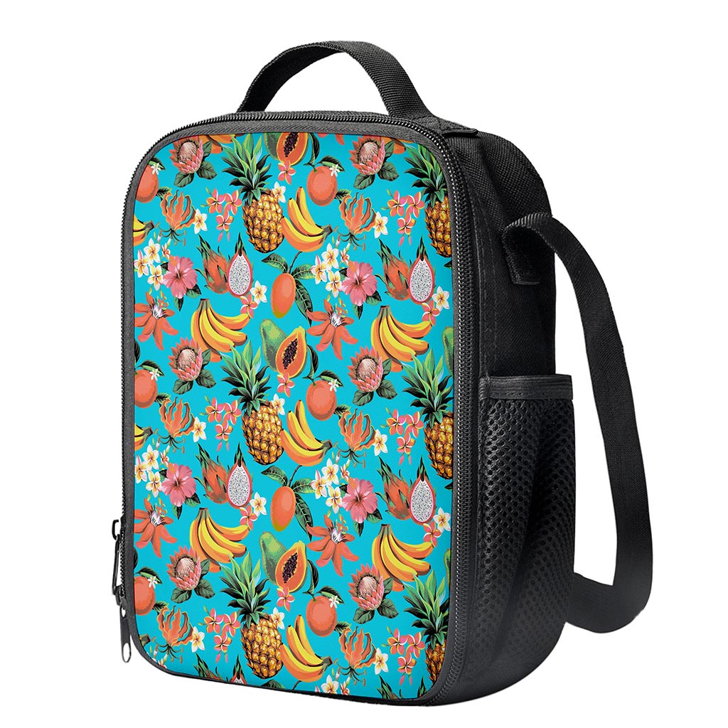Vintage Tropical Fruits Pattern Print Crossbody Lunch Bag