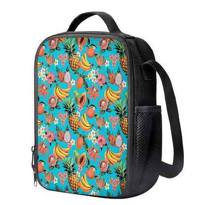 Vintage Tropical Fruits Pattern Print Crossbody Lunch Bag