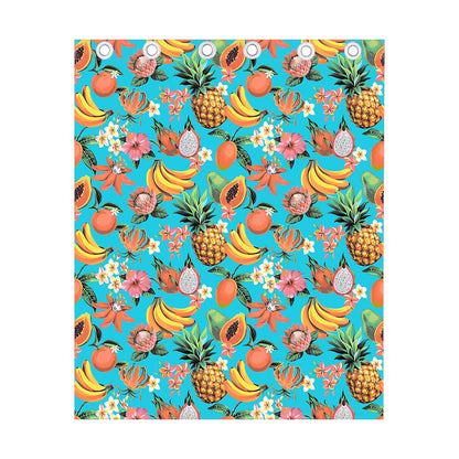 Vintage Tropical Fruits Pattern Print Curtain