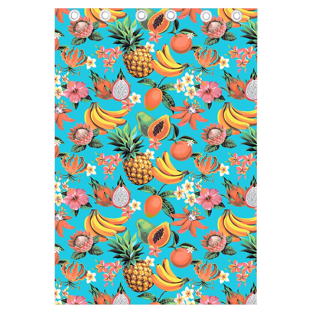 Vintage Tropical Fruits Pattern Print Curtain
