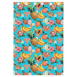 Vintage Tropical Fruits Pattern Print Curtain