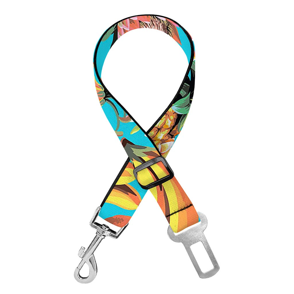 Vintage Tropical Fruits Pattern Print Dog Seat Belt