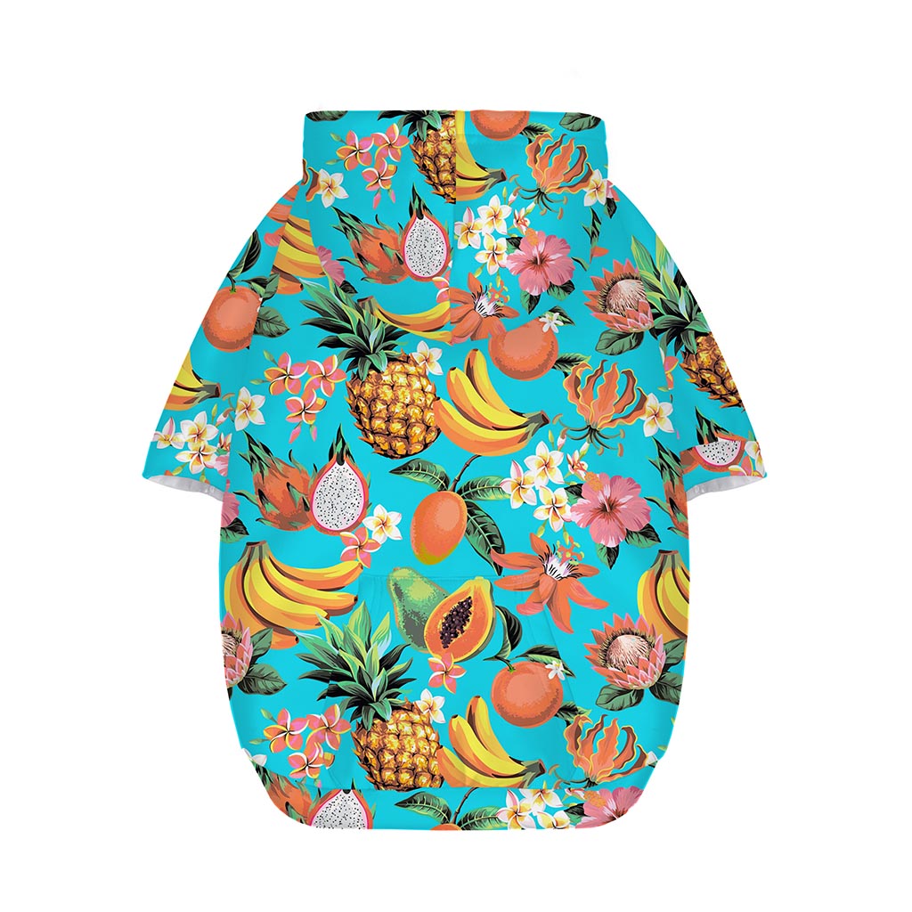 Vintage Tropical Fruits Pattern Print Dog Zip Up Hoodie