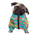 Vintage Tropical Fruits Pattern Print Dog Zip Up Jacket