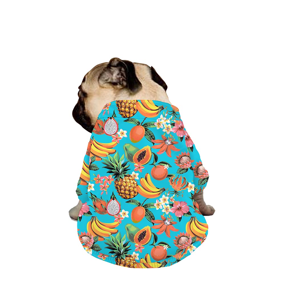 Vintage Tropical Fruits Pattern Print Dog Zip Up Jacket