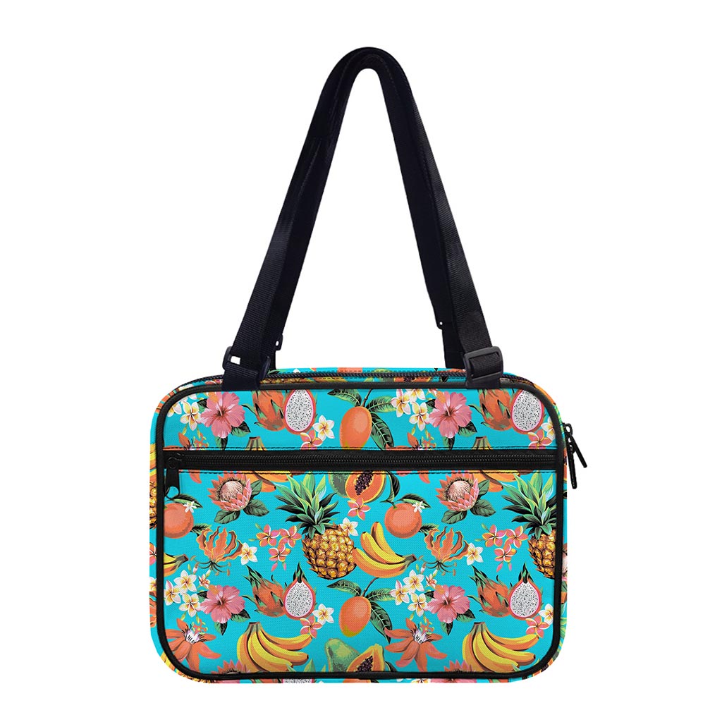 Vintage Tropical Fruits Pattern Print Double Strap Bible Bag