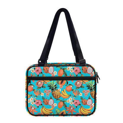 Vintage Tropical Fruits Pattern Print Double Strap Bible Bag