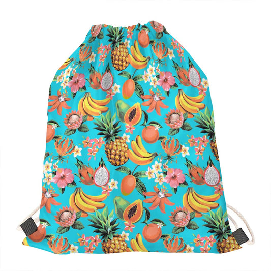Vintage Tropical Fruits Pattern Print Drawstring Bag