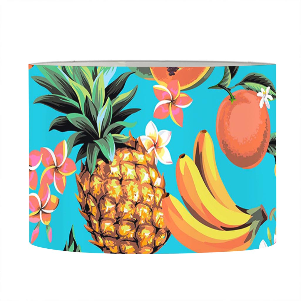Vintage Tropical Fruits Pattern Print Drum Lamp Shade