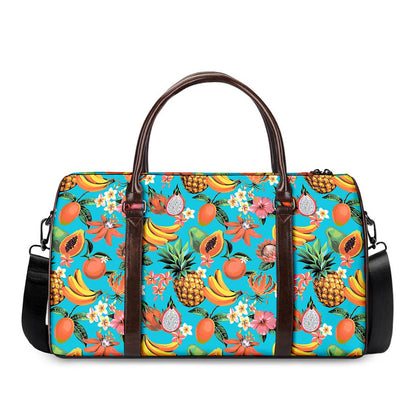 Vintage Tropical Fruits Pattern Print Duffle Bag