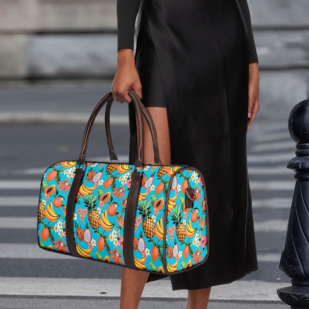 Vintage Tropical Fruits Pattern Print Duffle Bag