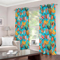 Vintage Tropical Fruits Pattern Print Extra Wide Grommet Curtains