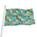 Vintage Tropical Fruits Pattern Print Flag