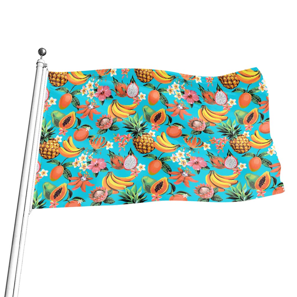 Vintage Tropical Fruits Pattern Print Flag