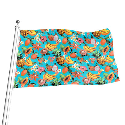 Vintage Tropical Fruits Pattern Print Flag