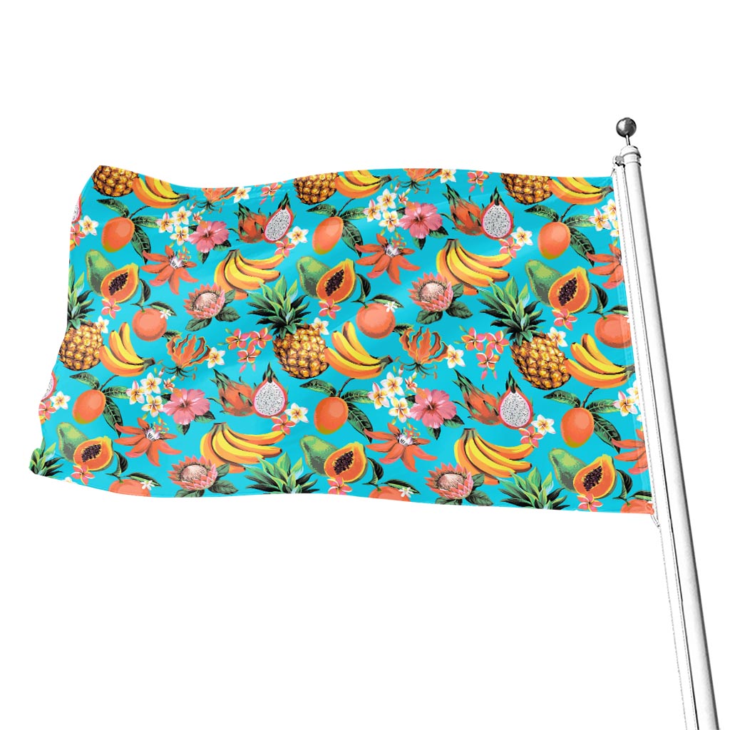 Vintage Tropical Fruits Pattern Print Flag