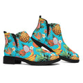 Vintage Tropical Fruits Pattern Print Flat Ankle Boots
