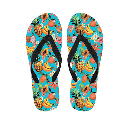 Vintage Tropical Fruits Pattern Print Flip Flops
