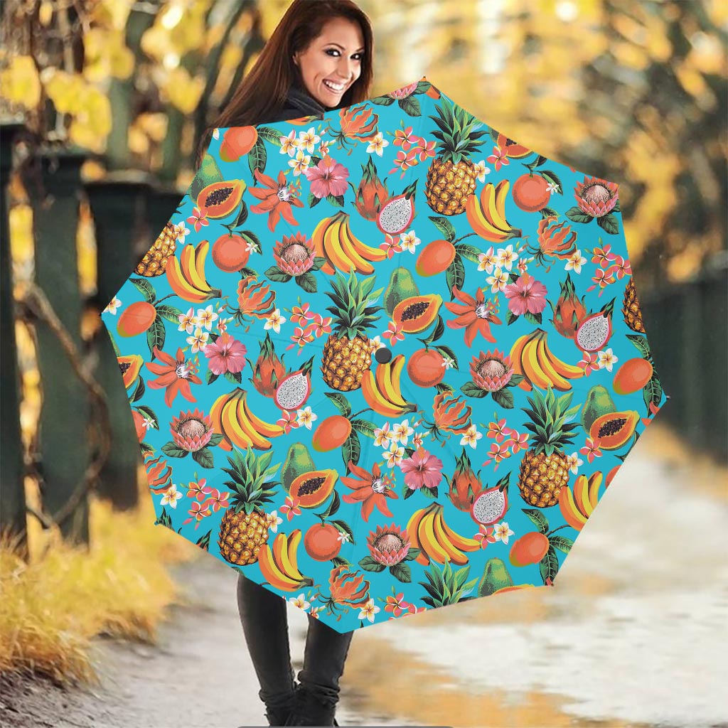 Vintage Tropical Fruits Pattern Print Foldable Umbrella