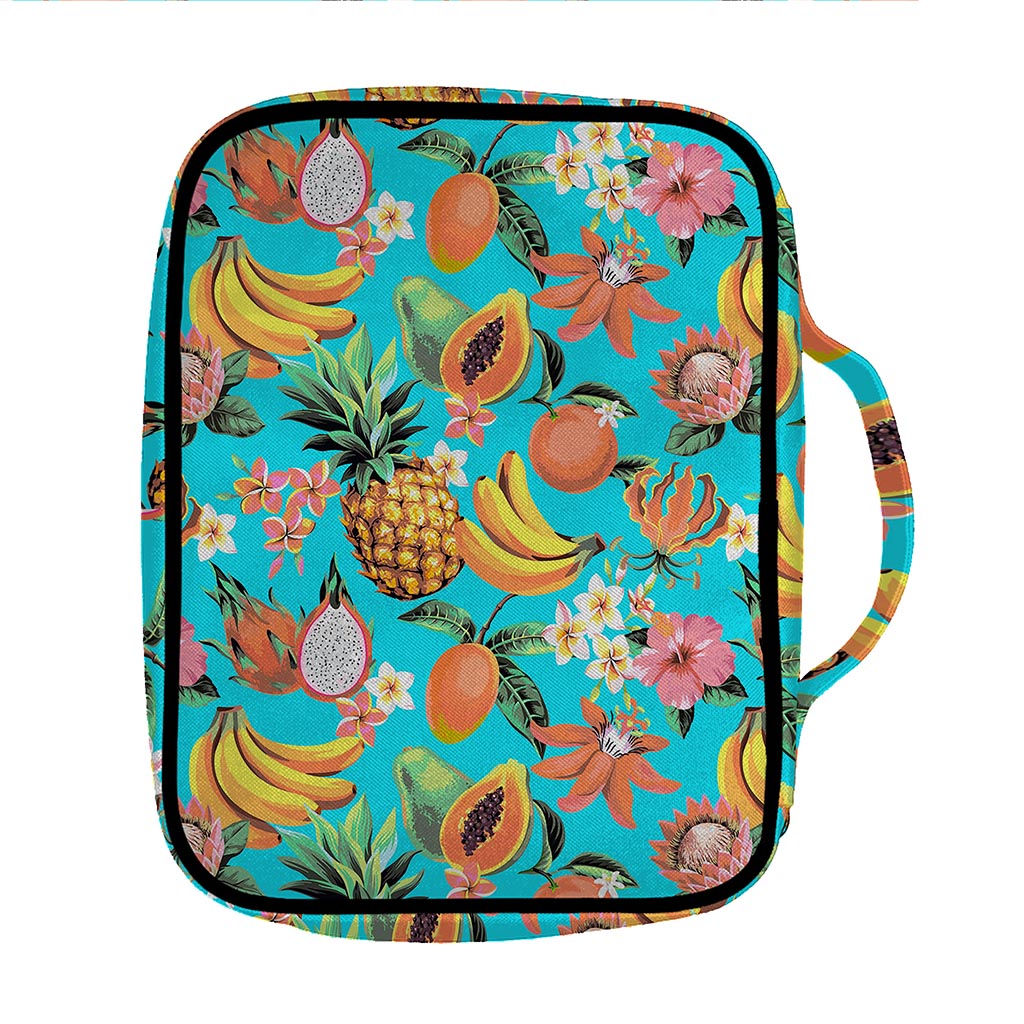 Vintage Tropical Fruits Pattern Print Front Pocket Bible Bag