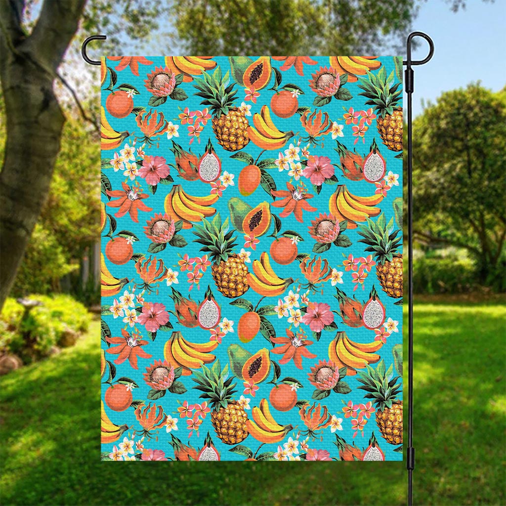 Vintage Tropical Fruits Pattern Print Garden Flag
