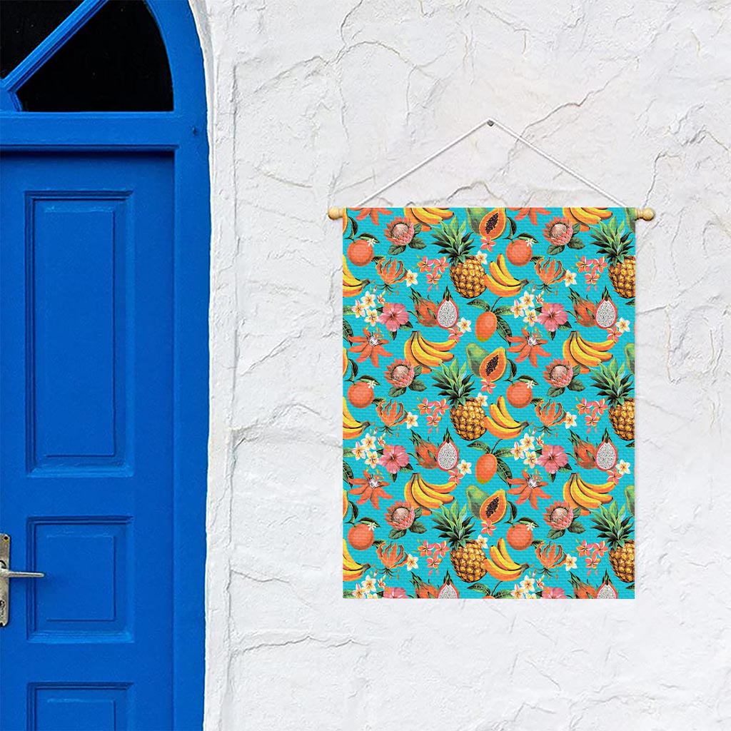 Vintage Tropical Fruits Pattern Print Garden Flag