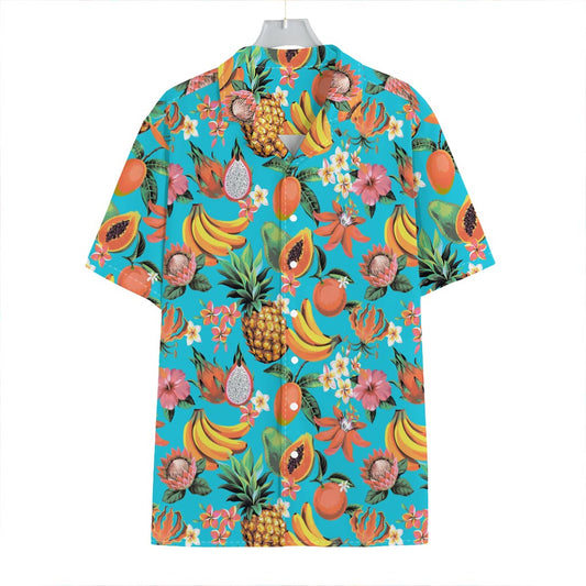 Vintage Tropical Fruits Pattern Print Hawaiian Shirt