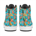Vintage Tropical Fruits Pattern Print High Top Leather Sneakers