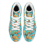 Vintage Tropical Fruits Pattern Print High Top Leather Sneakers