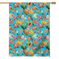 Vintage Tropical Fruits Pattern Print House Flag