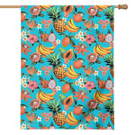 Vintage Tropical Fruits Pattern Print House Flag
