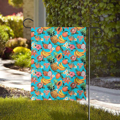 Vintage Tropical Fruits Pattern Print House Flag