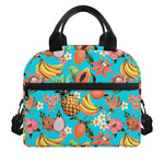 Vintage Tropical Fruits Pattern Print Insulated Lunch Bag