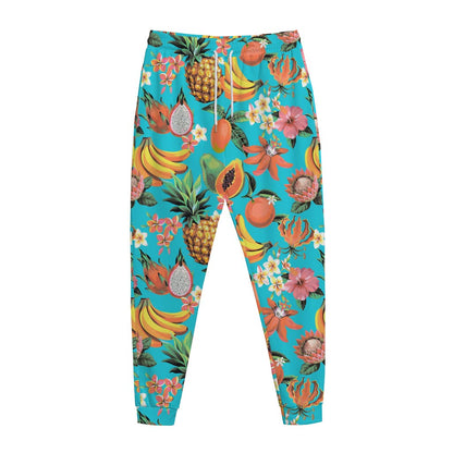 Vintage Tropical Fruits Pattern Print Jogger Pants