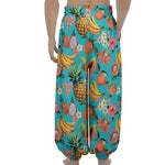 Vintage Tropical Fruits Pattern Print Lantern Pants