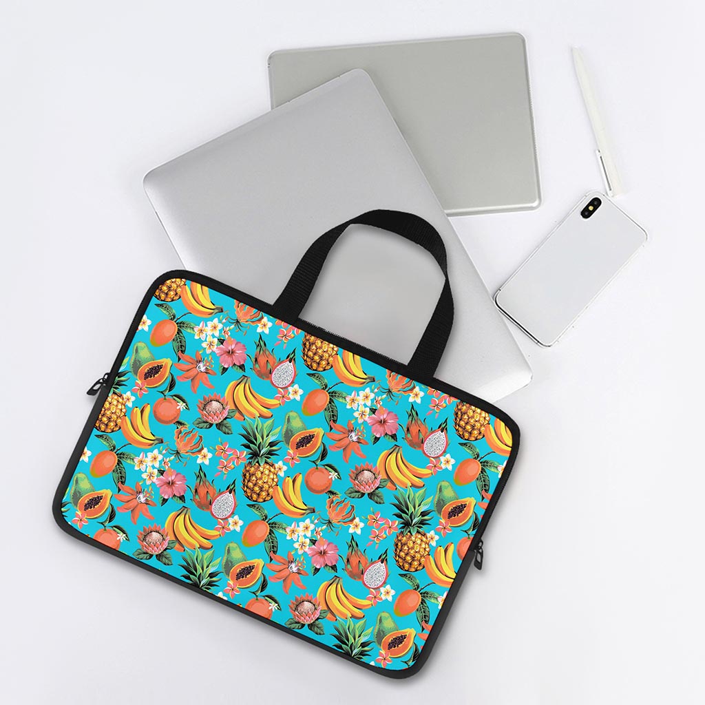Vintage Tropical Fruits Pattern Print Laptop Sleeve With Handle