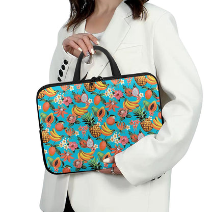 Vintage Tropical Fruits Pattern Print Laptop Sleeve With Handle