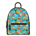 Vintage Tropical Fruits Pattern Print Leather Backpack