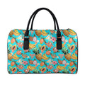 Vintage Tropical Fruits Pattern Print Leather Duffel Bag